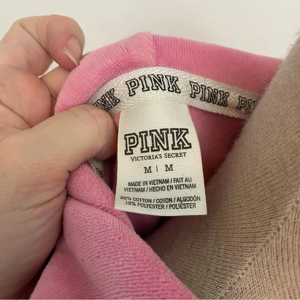 Victoria’s Secret PINK Vintage Rare Velour Full Zip Sequin Hoodie Bubblegum Pink - Picture 3 of 7